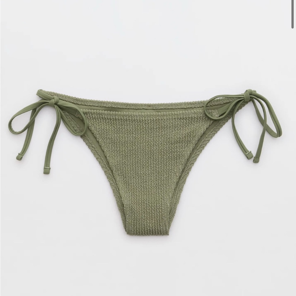 NWT!! Aerie Shimmery Crinkle Cheekiest Tie Bikini Bottom